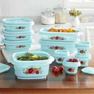 New Pioneer Woman 20-Piece Assorted Food Storage Set, Sweet Rose